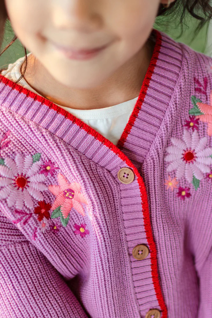 Purple knit cardigan
