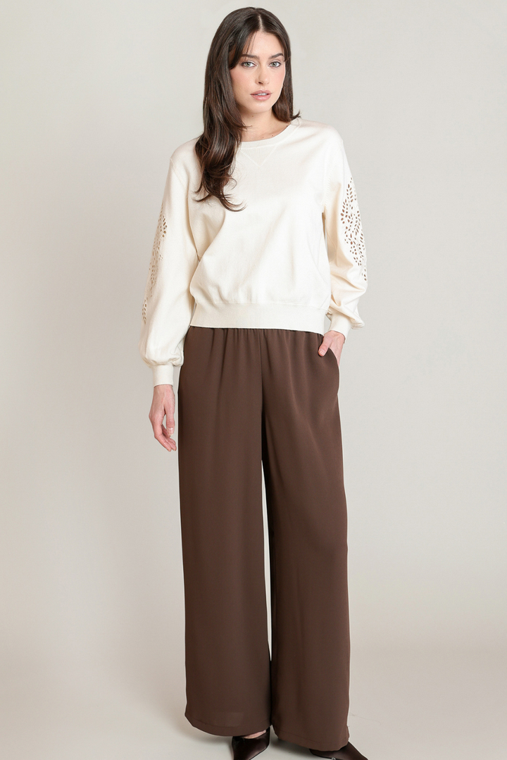 Black Tape Vivienne Wide-Leg Pull-On Pant