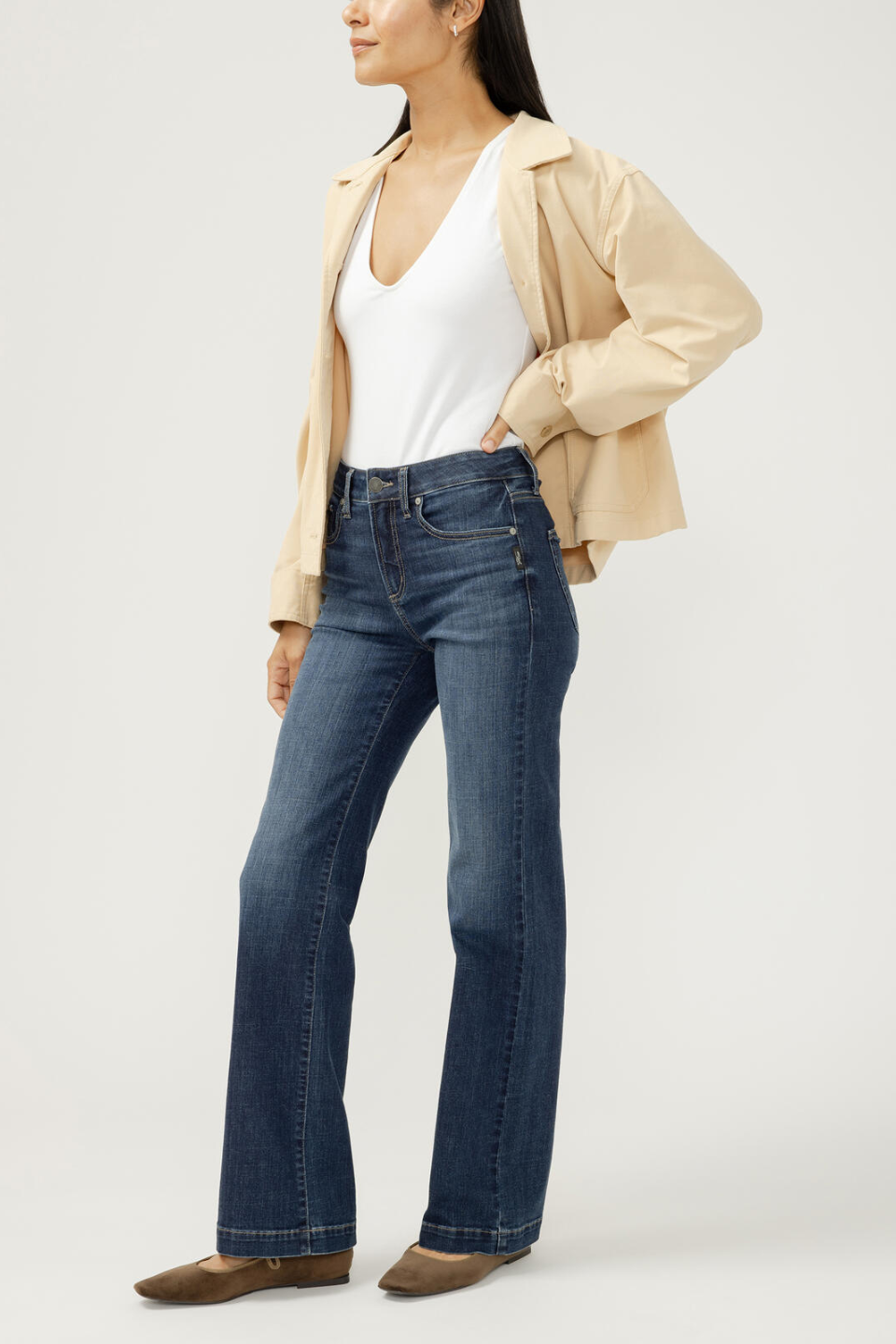 Silver Jeans Co. Avery High Rise Trouser Leg Luxe Stretch Jeans