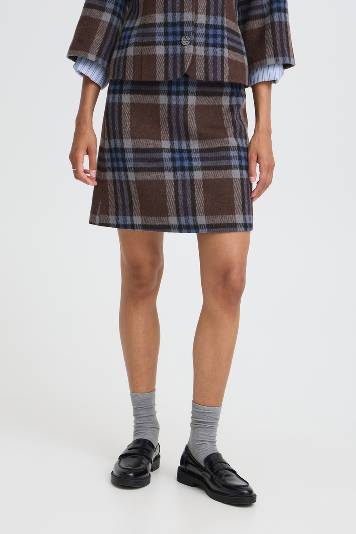b.young Bree Check Mini Skirt
