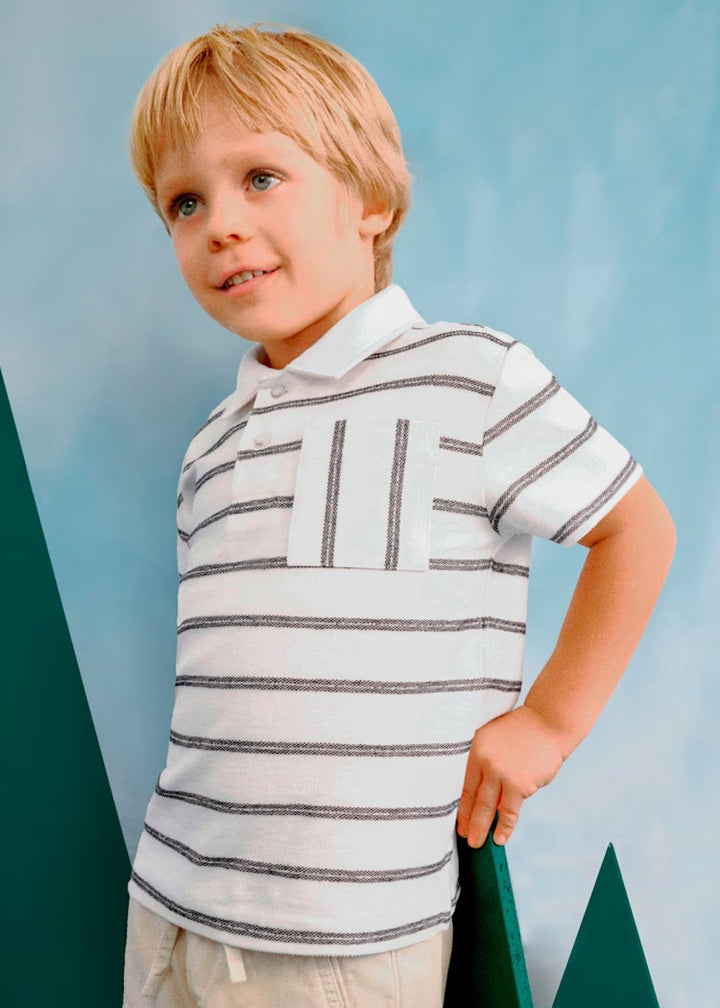 Stripe Polo Shirt With Pocket