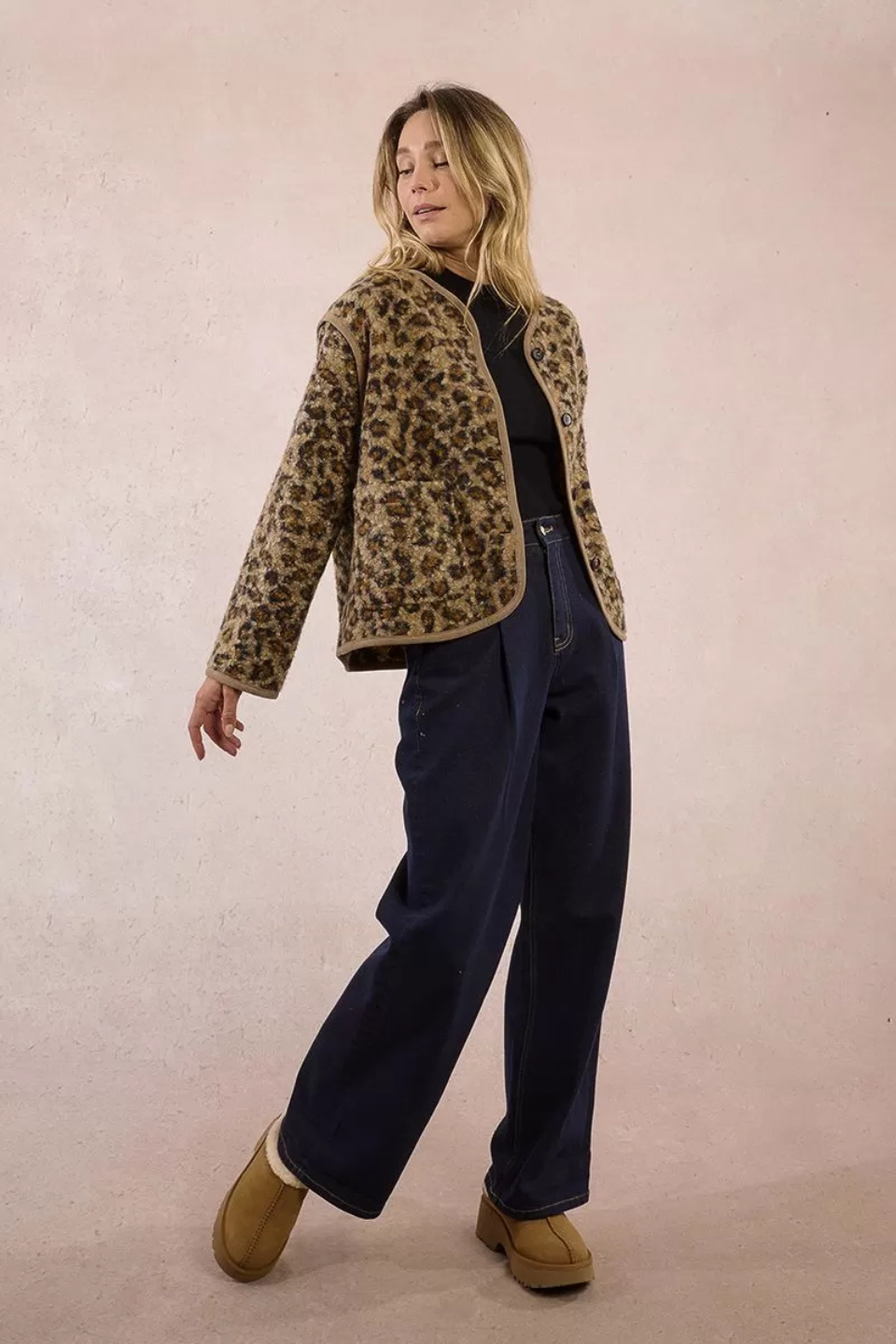 Textured fur-effect jacket