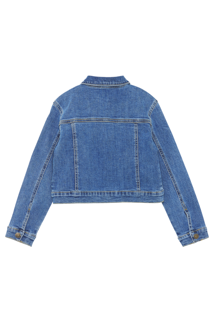 Creamie Denim Jacket Rhinestones - Hot Peppers Clothing