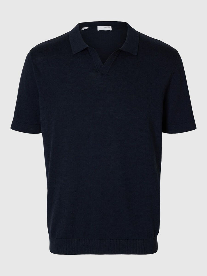 SHORT SLEEVED KNITTED POLO SHIRT