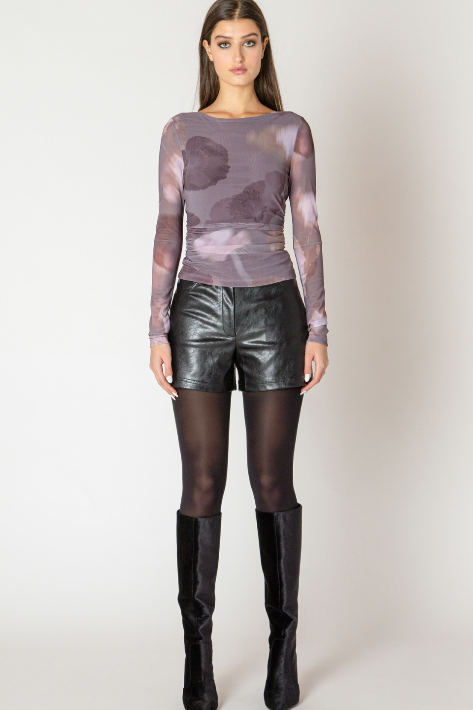Libra Printed Mesh Top