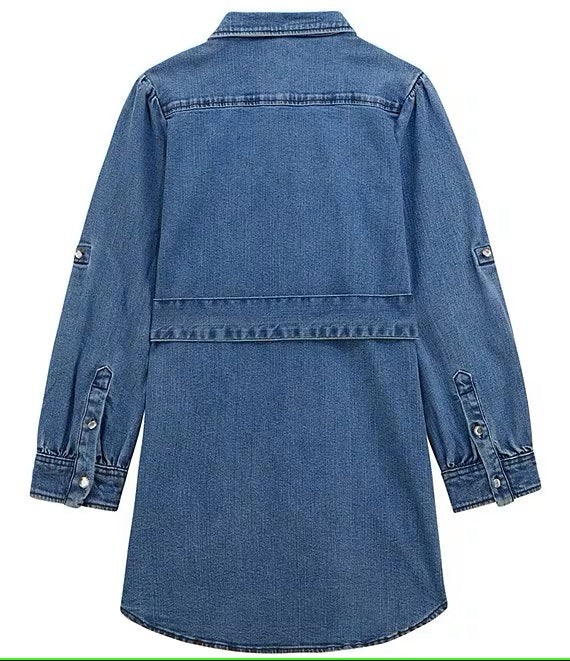 Belted Denim Shirt Dress