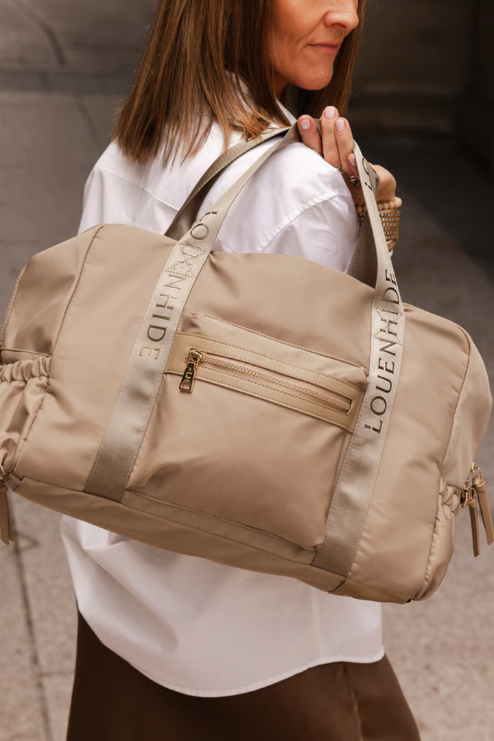 Jenn Nylon Travel Bag in Beige