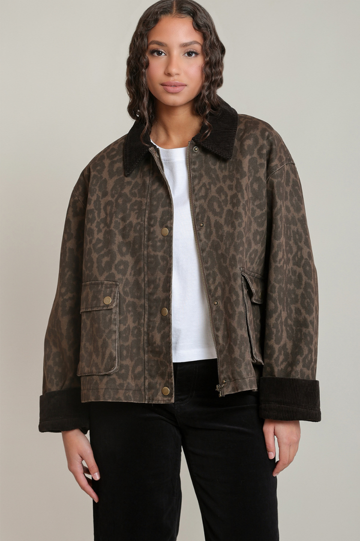 Dex Juno Leopard Denim Jacket