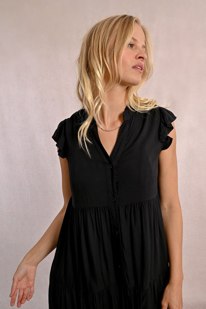 Long dress with multi-ruffles