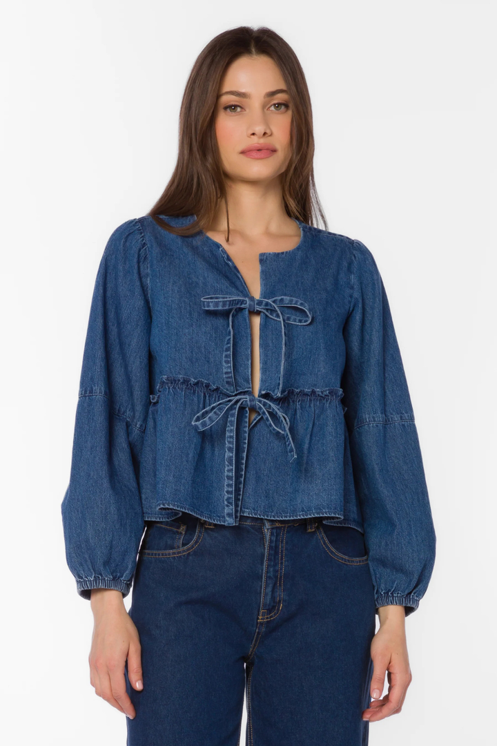Abbie Blue Top - Hot Peppers Clothing